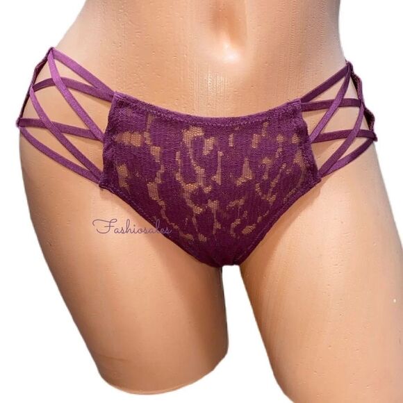 Victoria’s Secret Set of 3 Sexy Strappy Satiny leopard Lace Cheeky Panty - Picture 3 of 7